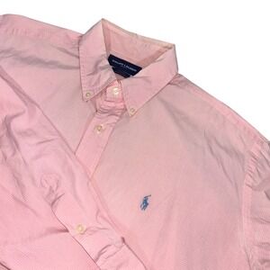 Ralph Lauren Golf Tilden Button Down Shirt Mens XXL Pink Plaid Check